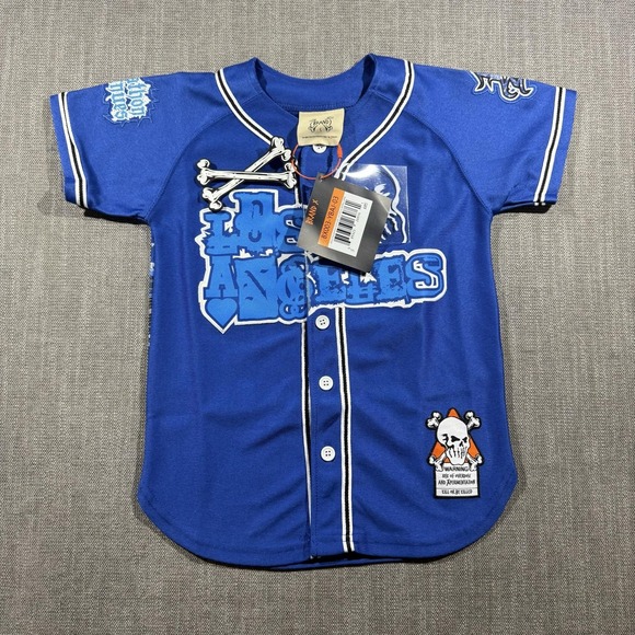 Brand X Other - Brand X Shirt Youth Small Blue Los Angeles Baseball Jersey Marathon Continues